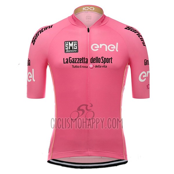 Giro D'italy Cycling Jersey Bib Short 2017 Men Short Sleeve Pink